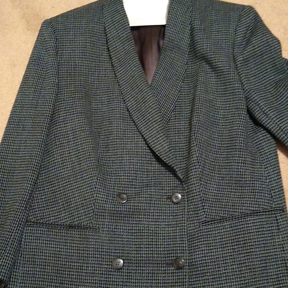 Blue, gray, black double breasted wool jacket - Picture 2 of 12
